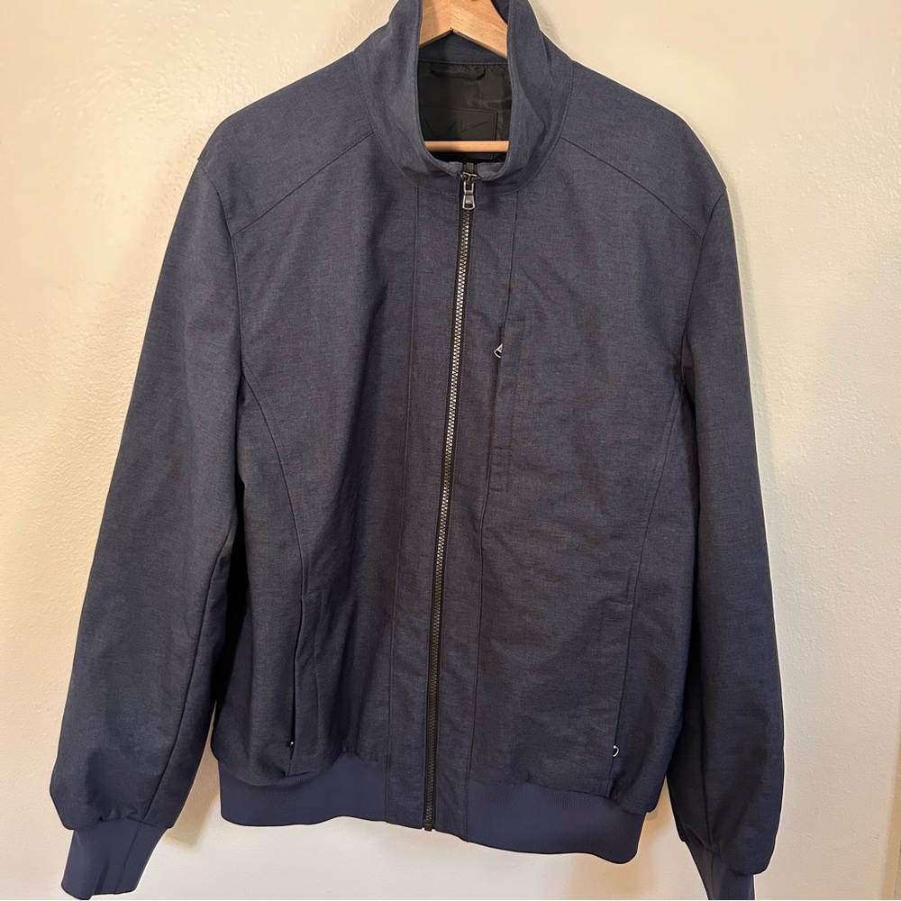 MICHAEL KORS Men's Fully Lined Soft‎ Shell Bomber Jacket Size L Navy